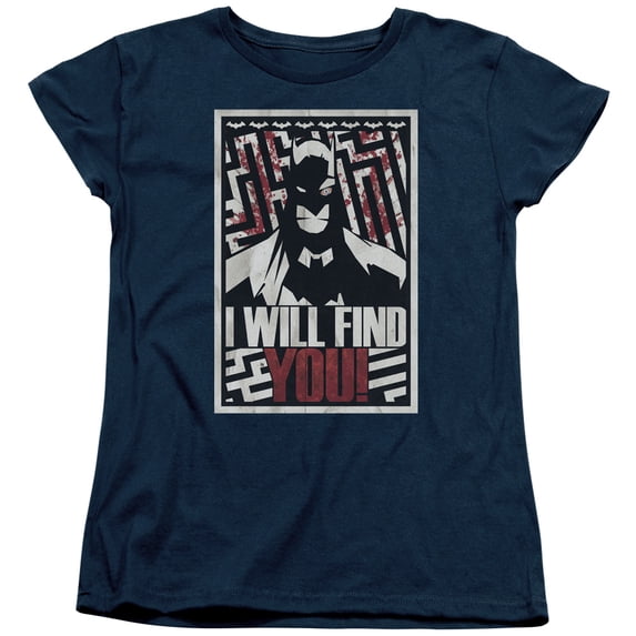 Batman I Will Fnd You S/S Women's T-Shirt Navy