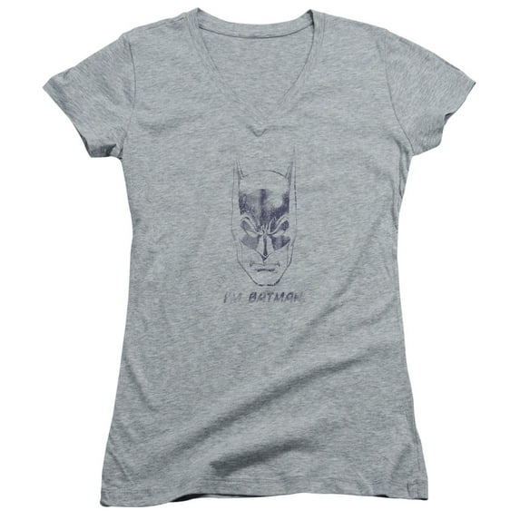 Batman Im Batman Junior Women's T-Shirt V-Neck Athletic Heather