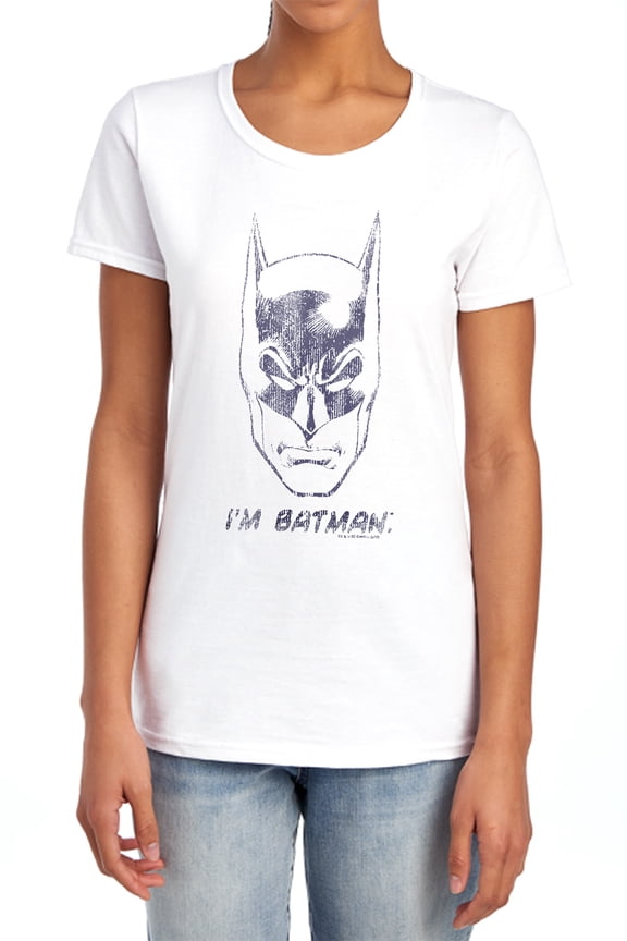 Im Batman Women's T Shirt, White, Large
