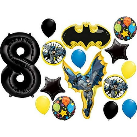 Batman In Action Party Supplies 8th Birthday Balloon Bouquet Decorations