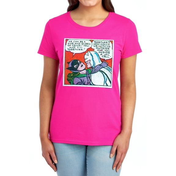 Batman Jail Cell Women's T Shirt, Hot Pink, X-Large