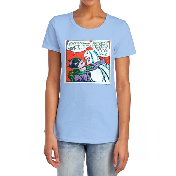 Batman Jail Cell Women's T Shirt, Light Blue, 2X-Large