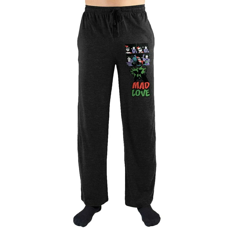 Batman Joker And Harley Mad Love Men s Graphite Heather Sleep Pajama Pants 3X Large