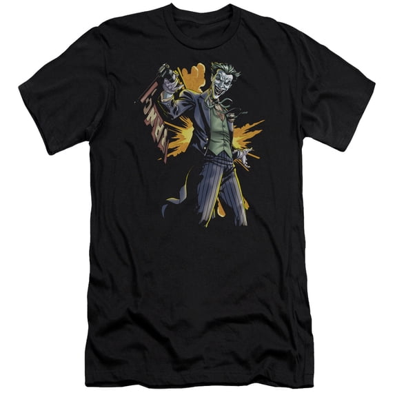 Batman Joker Bang Premium Canvas T-Shirt Adult Slim Fit 30/1 Black