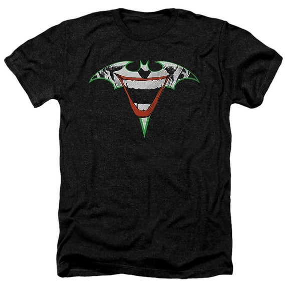 Batman Joker Bat Logo Adult Heather Black