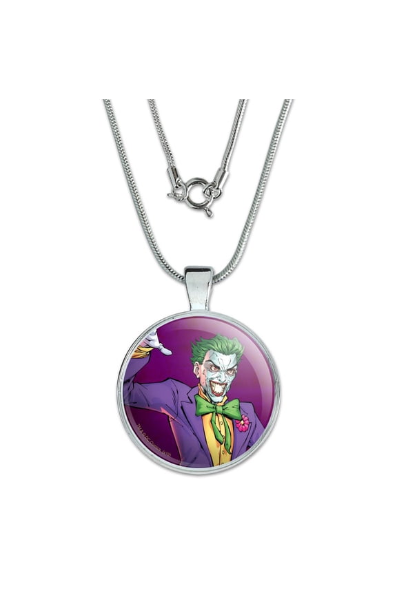 Batman Joker Character 1" Pendant with Sterling Silver Plated Chain