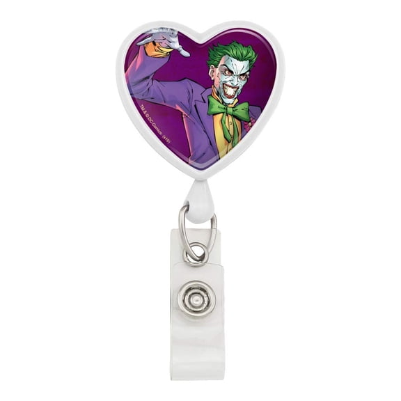 Batman Joker Character Heart Lanyard Retractable Reel Badge ID Card Holder