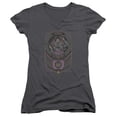 thumbnail image 1 of Batman Joker Checkered Sign Junior Women's T-Shirt V-Neck Charcoal, 1 of 1