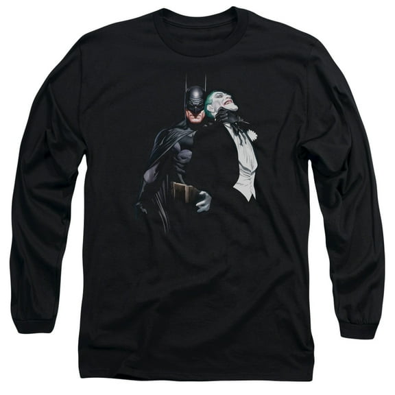 Batman Joker Choke Long Sleeve Adult 18/1 T-Shirt Black
