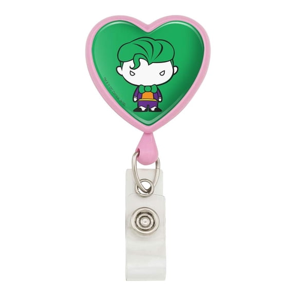 Batman Joker Cute Chibi Character Heart Lanyard Retractable Reel Badge ID Card Holder