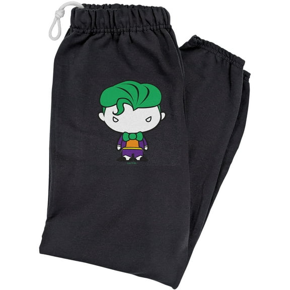 Batman Joker Cute Chibi Character Unisex Jogger Sweatpants for Men and Women, Black, 2X-Large