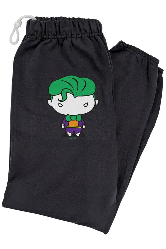 Batman Joker Cute Chibi Character Unisex Jogger Sweatpants for Men and Women, Black, Large