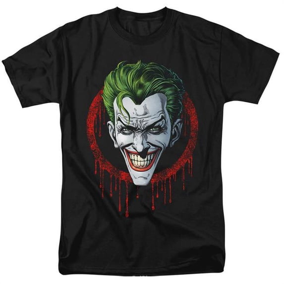 Batman Joker Drip-Short Sleeve Adult 18-1 T-Shirt, Black - 5X