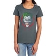 thumbnail image 1 of Batman Joker Drip Women's T Shirt, Charcoal, 2X-Large, 1 of 6