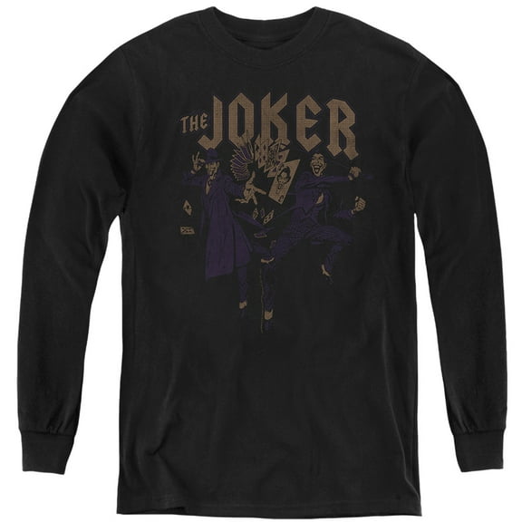 Batman Joker Duo Kids Long Sleeve T Shirt (Large) for Youth Boys and Girls, Black