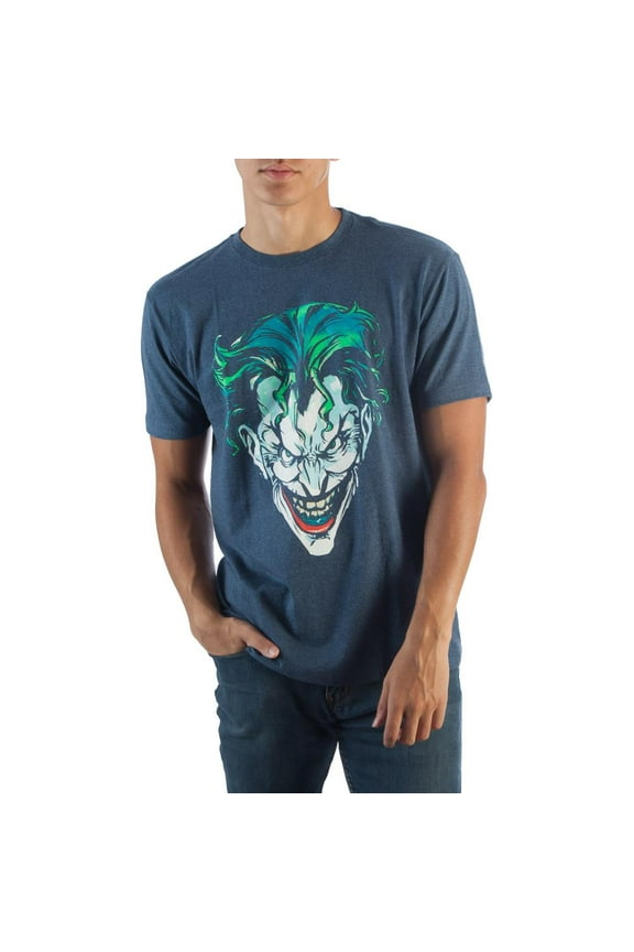 Batman Joker Face Navy Ht Tee Shirt T-Shirt-Medium