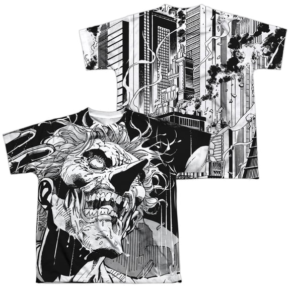 Batman - Joker (Front/Back Print) - Youth Short Sleeve Shirt - X-Large