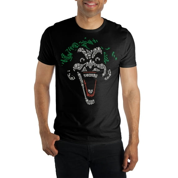 Batman Joker Full Face Evil Maniacal Smile Tee Shirt T-Shirt-X-Large
