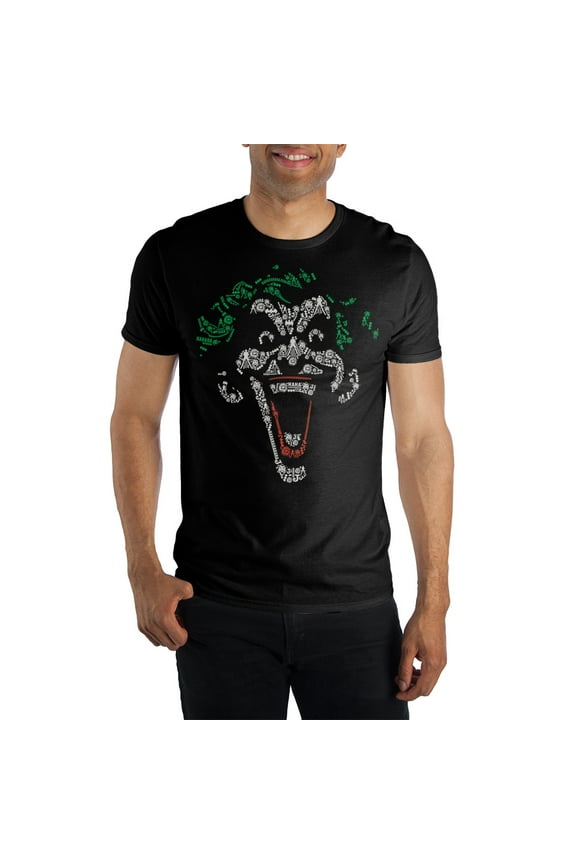 Batman Joker Full Face Evil Maniacal Smile Tee Shirt T-Shirt-X-Large
