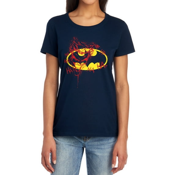Batman Joker Graffiti Women's T Shirt, Navy, Small