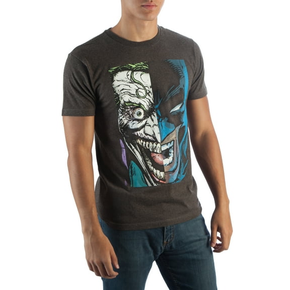 Batman Joker Half Face Tee Shirt T-Shirt-Large