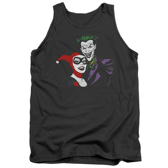 Batman Joker & Harley Adult Tank Top-Charcoal