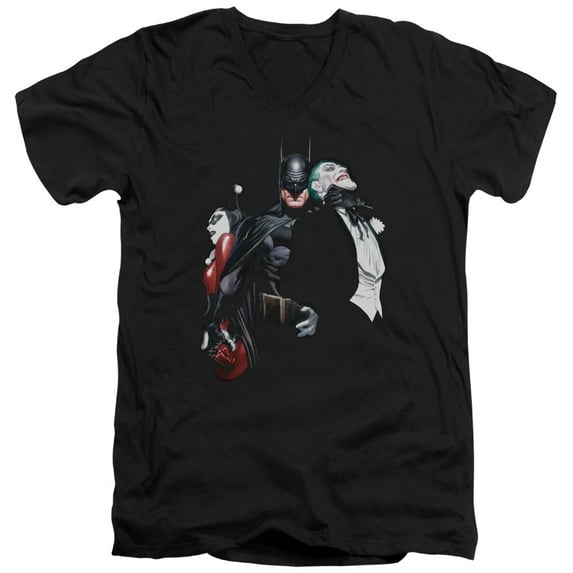 Batman - Joker Harley Choke - Slim Fit V Neck Shirt - Small