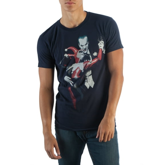 Batman Joker & Harley Quinn Dancing Navy Tee Shirt T-Shirt-Small