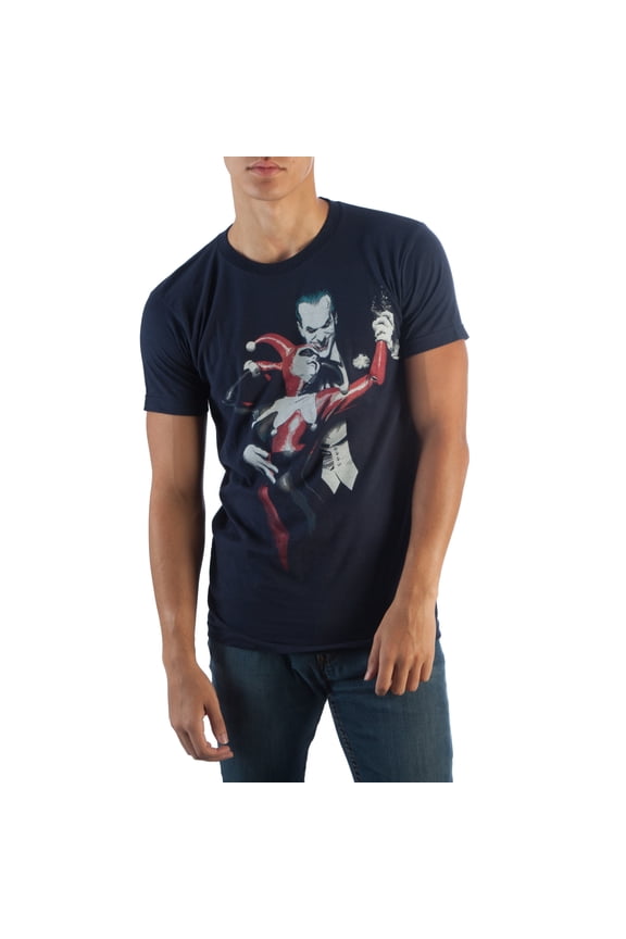 Batman Joker & Harley Quinn Dancing Navy Tee Shirt T-Shirt-Small