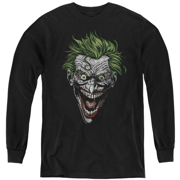 Batman Joker Kids Long Sleeve T Shirt (Medium) for Youth Boys and Girls, Black