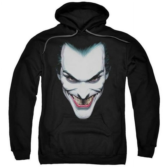 Batman & Joker Portrait-Adult Pull-Over Hoodie, Black - 3X