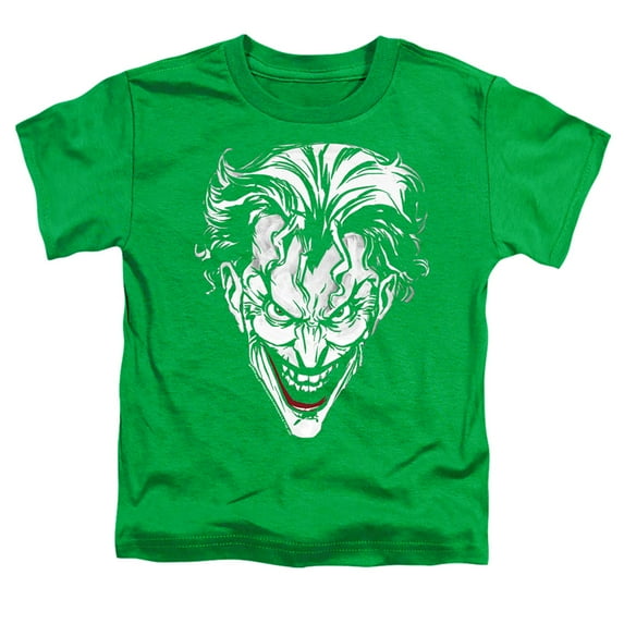 Batman Joker Red On Green Kids T Shirt (2) for Youth Toddler Boys and Girls, Kelly Green