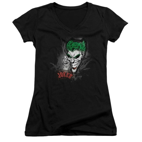 Batman Joker Sprays The City Junior Women's T-Shirt V-Neck Black