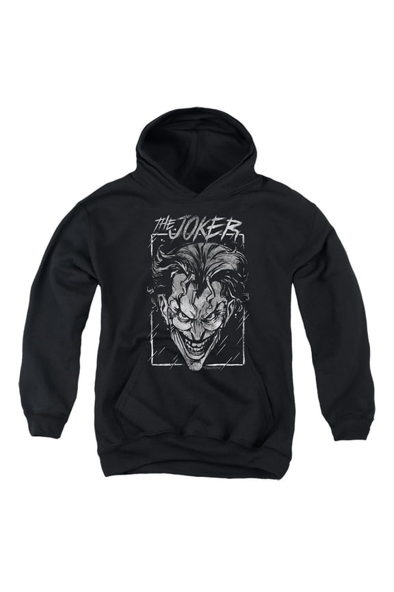 Batman Joker Storm On Black Kids Pull-Over Hoodie (Medium) for Youth Boys and Girls, Black