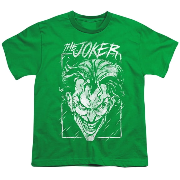 Batman Joker Storm On Green Kids T Shirt (X-Large) for Youth Toddler Boys and Girls, Kelly Green