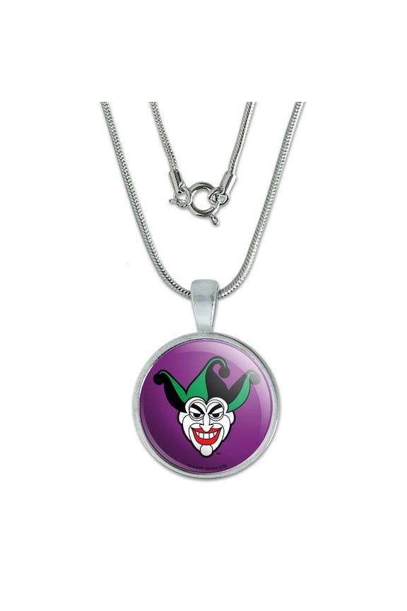 Batman Joker Symbol 0.75" Pendant with Sterling Silver Plated Chain