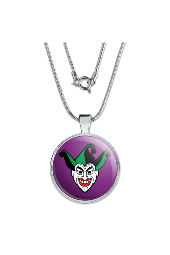 Batman Joker Symbol 1" Pendant with Sterling Silver Plated Chain