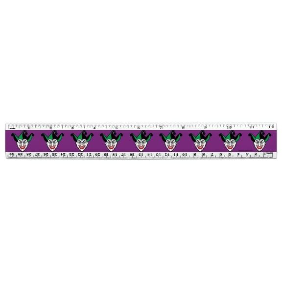 Batman Joker Symbol 12 Inch Standard and Metric Plastic Ruler