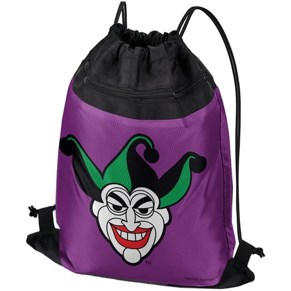 Batman Joker Symbol Drawstring Backpack Sports Bag Sackpack 17" x 13", Perfect for Gym, Yoga or Practice
