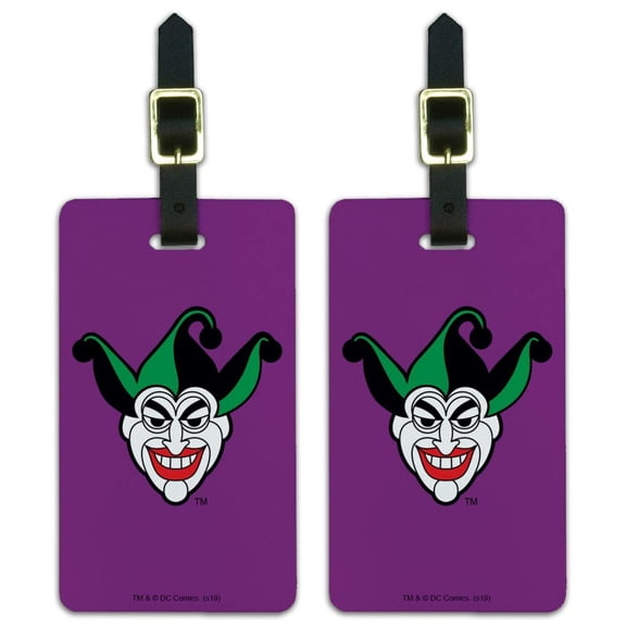 Batman Joker Symbol Luggage ID Tags Suitcase Carry-On Cards - Set of 2