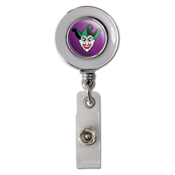 Batman Joker Symbol Retractable Reel Chrome Badge ID Card Holder Clip