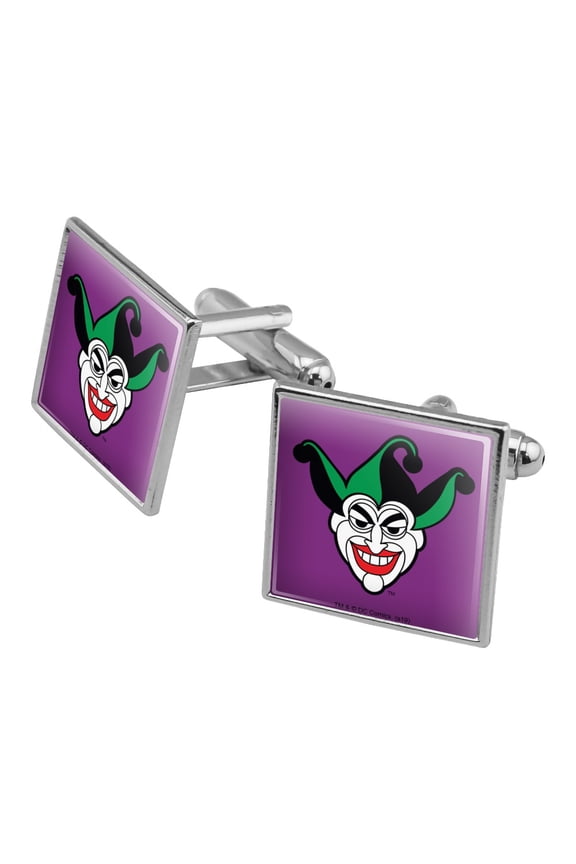 Batman Joker Symbol Square Cufflink Set - Silver or Gold