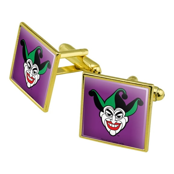 Batman Joker Symbol Square Cufflink Set - Silver or Gold