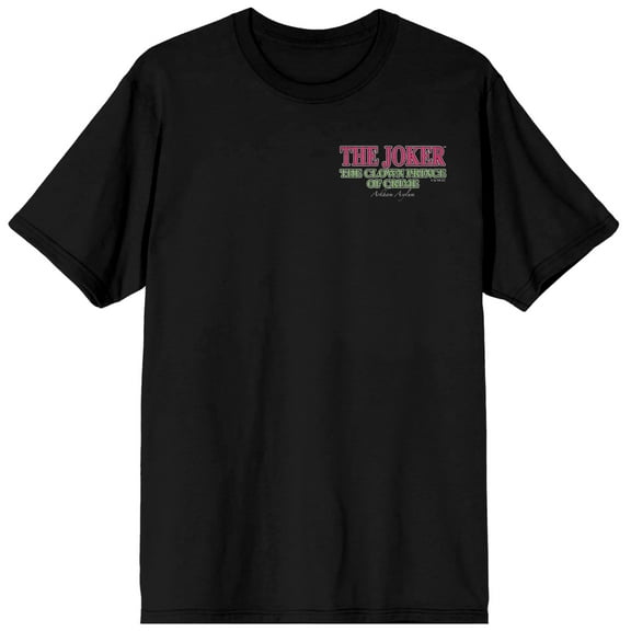 Batman Joker The Crown Prince Of Crime Adult Black Crew Neck Short Sleeve T-shirt-XL