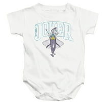 Batman Joker Varsity On White Unisex Infant Snap Suit for Baby (6 Months) White
