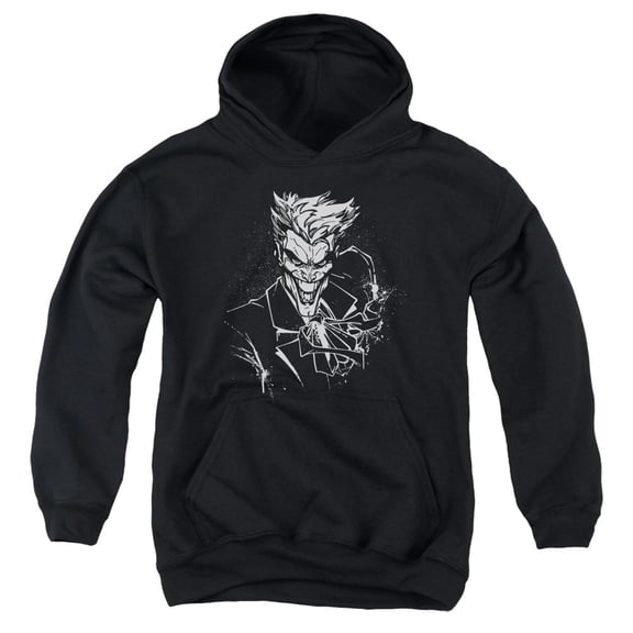 Batman - Jokers Splatter Smile - Youth Hooded Sweatshirt - Medium