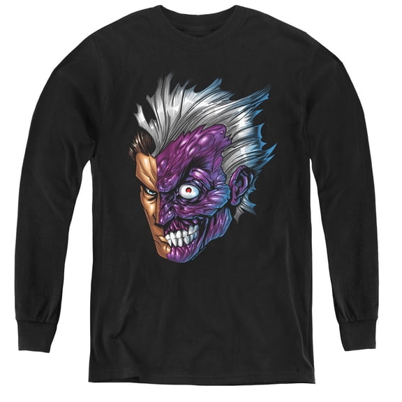Batman - Just Face - Youth Long Sleeve Shirt - X-Large