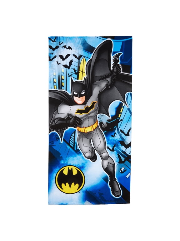 Kids Beach Towel, Microfiber, 27x54, Blue, DC Comics