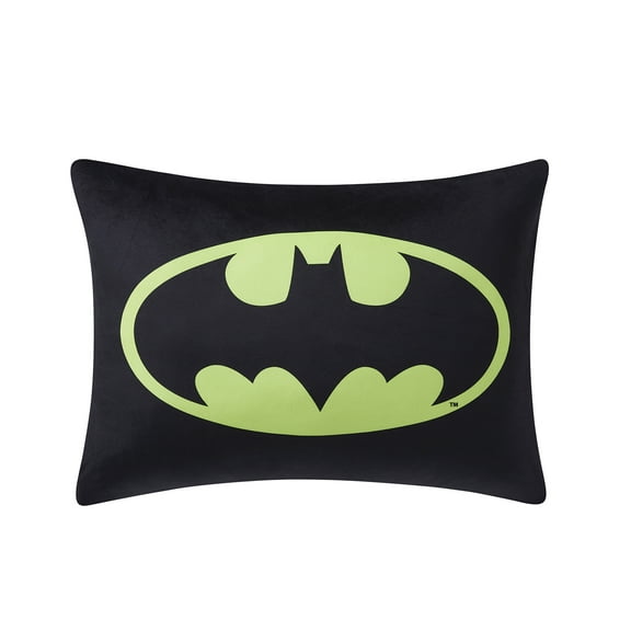 Batman Kids Bed Pillow w/ Removable Zippered Pillowcase, 20 in x 26 in