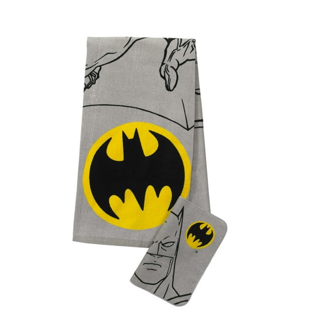 Batman Kids Cotton Bath Towel and Wash Cloth, 2-Piece Set - Walmart.com